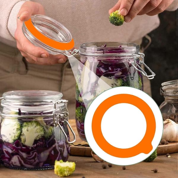 6-pack silikonburktätningar gummiringar för glasburkar