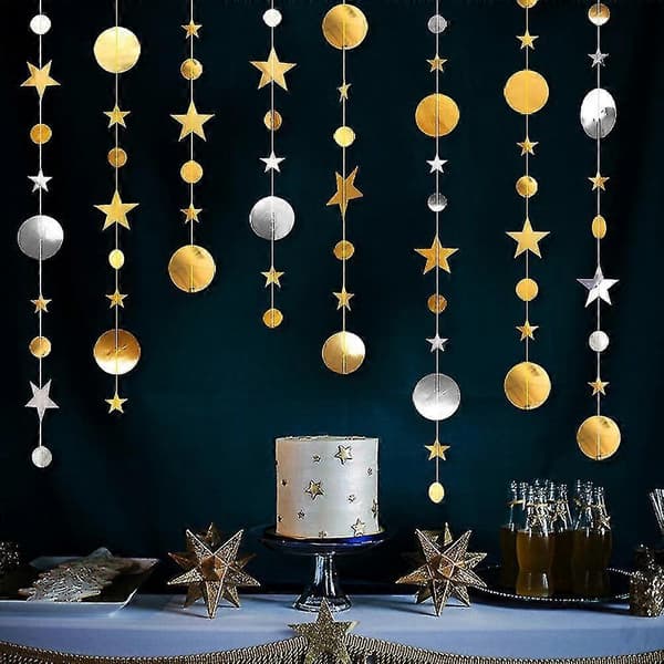 Twinkle Little Star Party Girlander Glitter Hengende Måne Stjerner