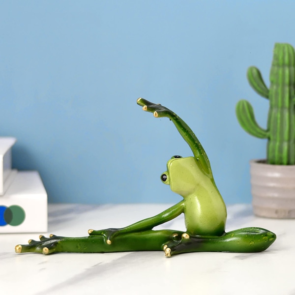 Mote Enkelt produkt Grønn Yoga Frosk Harpiks Ornamenter Ben Press Form Desktop Naturlig morsom dekorasjon