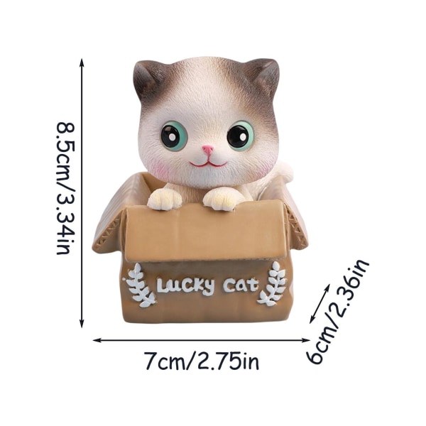 Lucky Cat Dashboard Bilprydnader Bobble Head Cat Pet Toy, Skakhuvud Kattdekor för bilinredning, Automotive Dashboard, Home Desktop