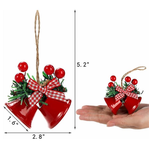 15 stk. Julebjellepynt, Hengepynt til Jingle Bell, Bjelleanheng til Jul