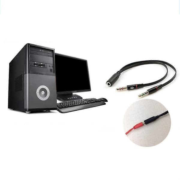 6 x 3,5 mm Stereo Hun til 2 Han Headset Mikrofon Y Splitter Adapter Lydkabel til PC