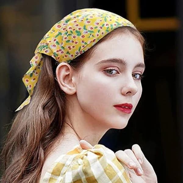3 stk. Blomsterhovedtørklæde Hovedbånd Chiffon Elastisk Hovedtørklæde