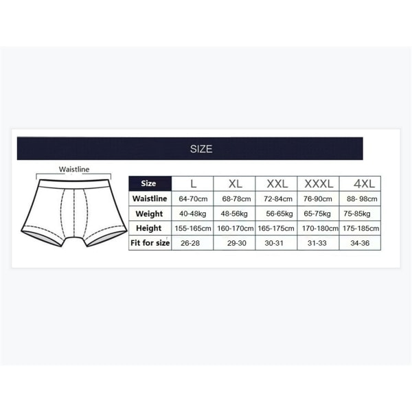 4 kpl Miesten alusvaatteet Bokserit Shortsit Ohuet pikkuhousut (väri: 01, koko: XL(50 58KG)) geometry XL