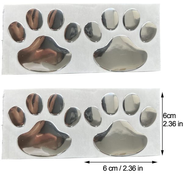 4 st silver 3D krom tassavtrycksdekal bildekal