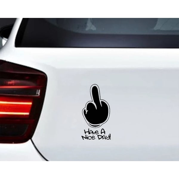 Keskisormi-tarrasetti, 3 väriä, hauskat autotarrat