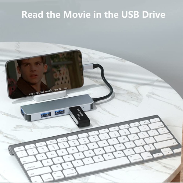 USB C -keskitin USB 3.0 Slim Aluminumshell Type C - 4-porttinen USB 3.0 -sovitin, nopea USB-jakaja, yhteensopiva MacBook Airin, Flash Driven, Mobile HDD:n kanssa