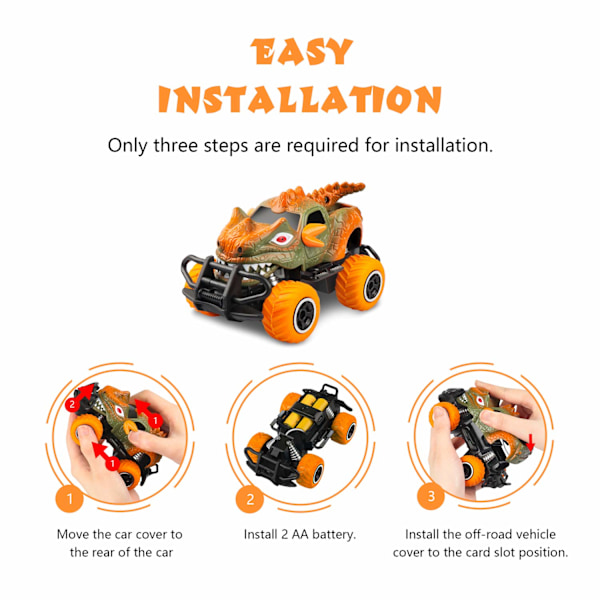 Leksaker för småbarn 4-5 år gamla pojkar RC bil fjärrkontroll lastbilar för 3-4 år gamla barn, födelsedagspresenter förskoleleksaker bilar RWD 1/43 skala (orange) orange