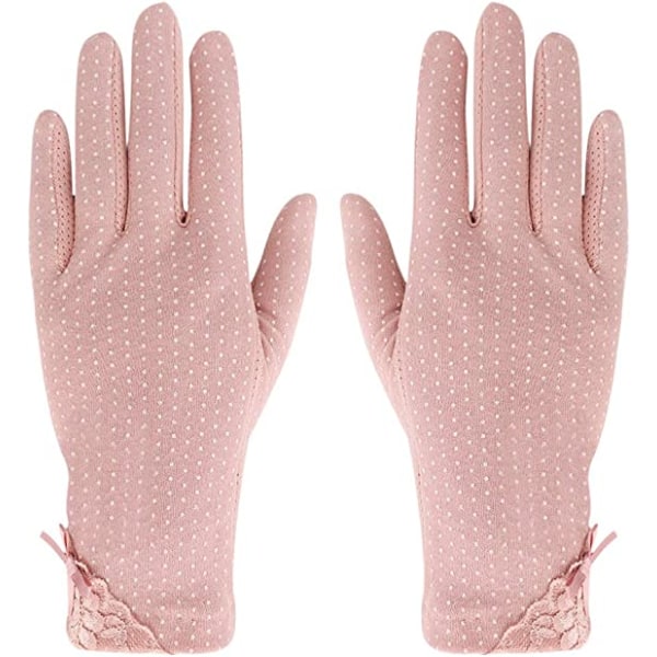 Damcykelhandskar för solskydd, rosa