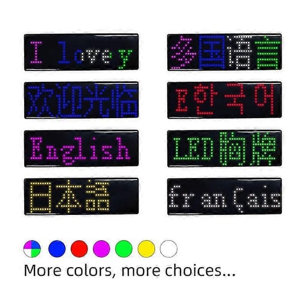 LED Badge App Bluetooth Display Jobnummerplade Lysende Scrollende Brugerdefineret Lysende Badge