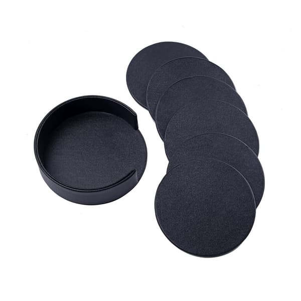 6-pak - Læder coasters - Glas coasters
