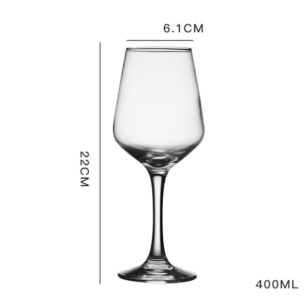 Rødvinglass, sett med 2, høyde 22 x bredde 6,1 cm, 400 ml