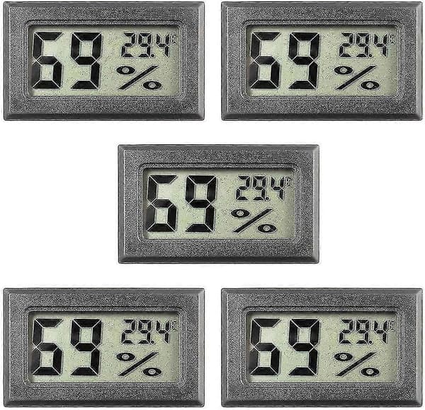 5-pack Mini Hygrometer Liten Digital Termometer Hygrometer LCD-skärm Inomhus