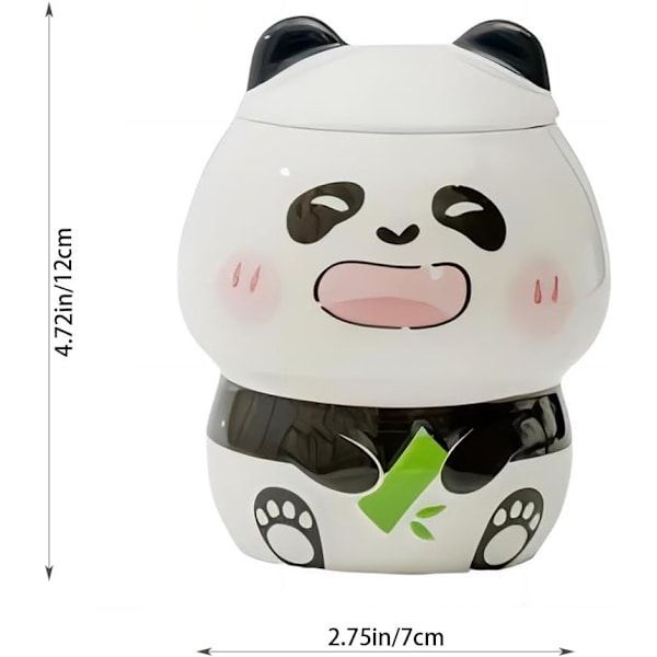 Kreativ mugg Panda mugg söt keramisk kaffemugg med 3D Panda Kawaii lock 3D Panda kaffemugg kopp Nyhetsmugg presenter till Pandaälskare kvinnor vänner B