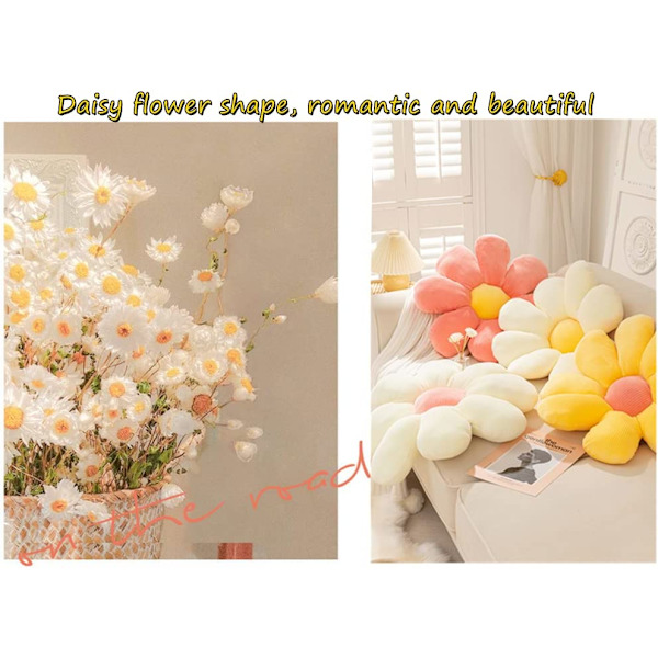 Blomster golvkudde Daisy blomma form kudde söt sittdyna (rosa, 38cm)