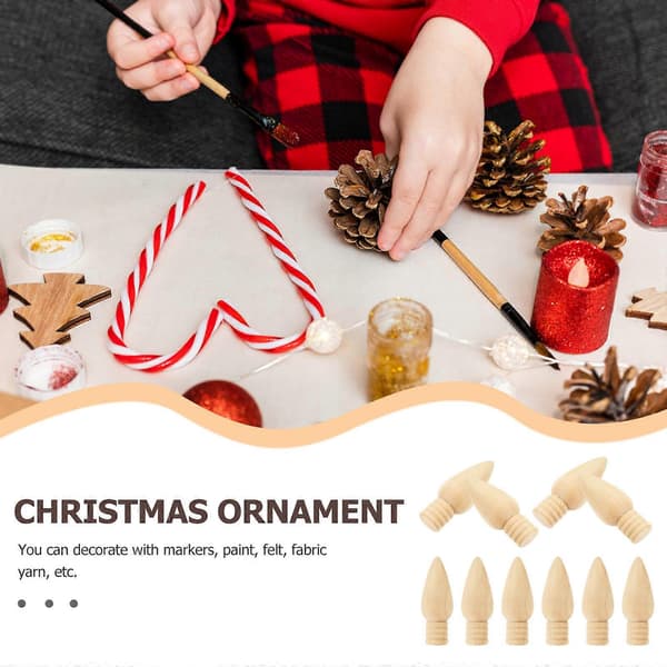 Julepynt Ubehandlet Tre Juledekor for 40 stk DIY Håndverk