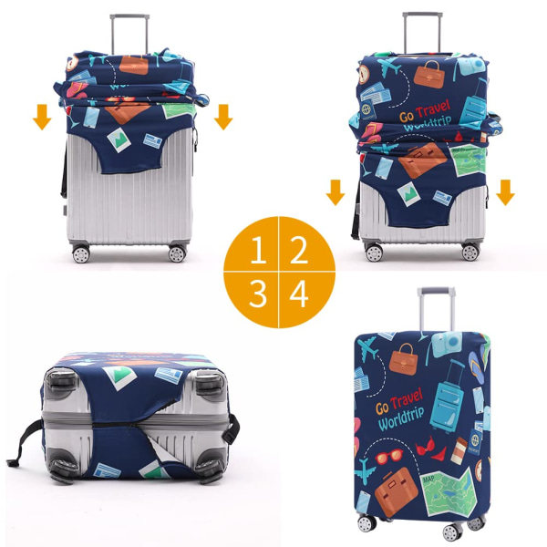Bagagebetræk Vaskbart kuffertbetræk Anti-ridse kuffertbeskytter Passer til 19-21 tommer bagage