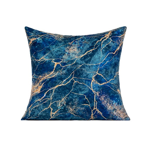 45x45 cm Siniset tyynynpäälliset Marmorikangas samettityyny Tummansininen Kultainen Koristetyyny Sohvatyyny Koristeellinen Navy Blue Sea Tyynynpäällinen 4 kpl