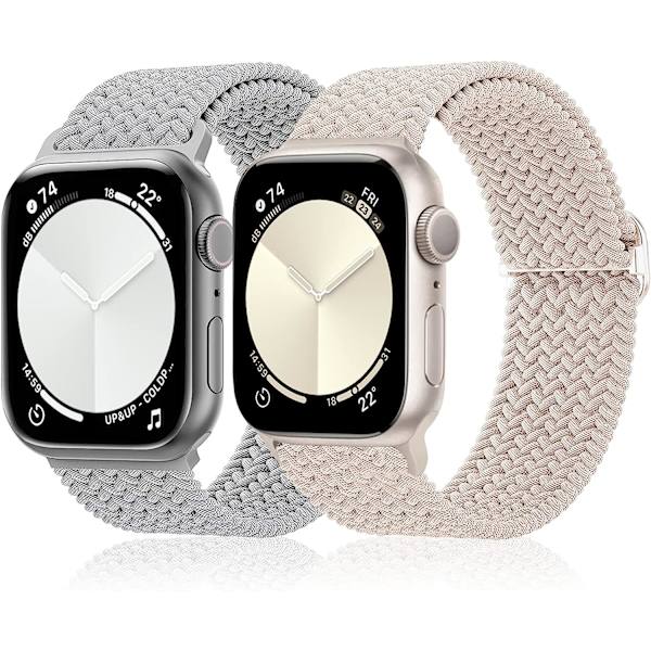 Sportsrem Kompatibel med Apple Watch Rem 42mm 44mm 45mm 49mm, Erstatning, til Apple Watch iWatch Series 8 7 6 5 4 3 2 1 SE, 2 Pack.