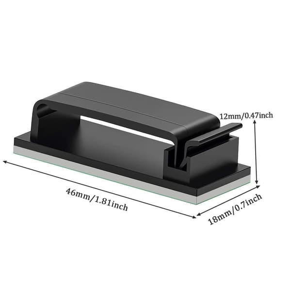 30 kpl itseliimautuvaa kaapelikiinnikettä (46 x 18 mm, musta)