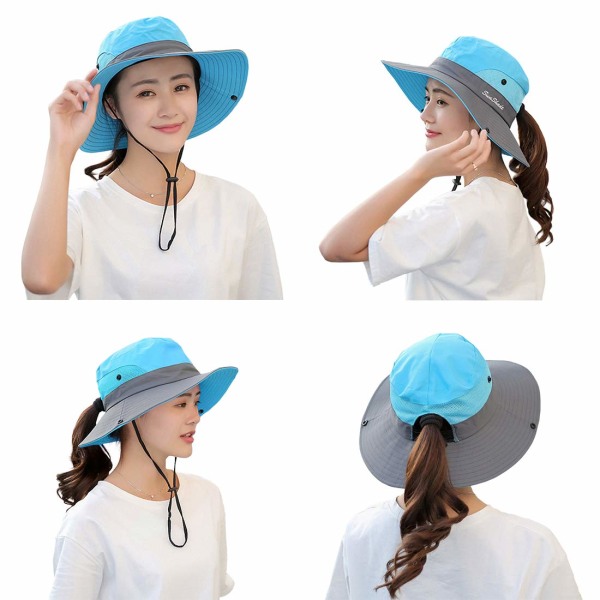 Sommer Kvinder Solhat UV Beskyttelse Sommer Bucket Hat Foldbar Bred Skygge til Rejser Vandreture Fiskeri Strand