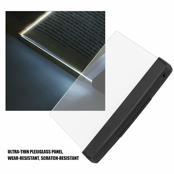 LED-boglampe, LED-læselampe med aftagelig sideklemme, øjenbeskyttende bognatlampe til natlæsning