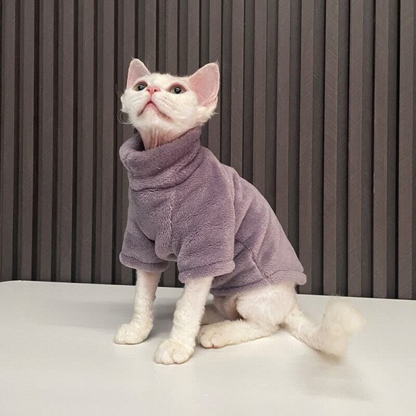 Hairless Cats Vest Turtleneck Sweater (X-Small, Grey)