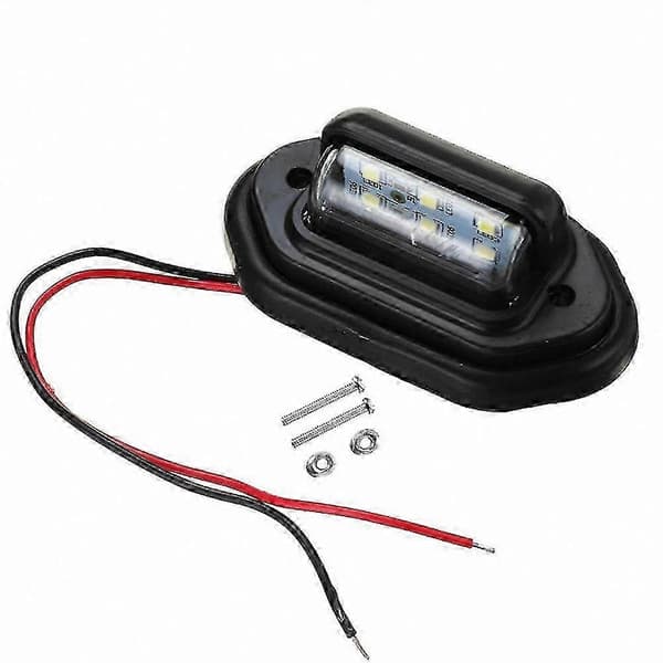 2-pakke 6-LED nummerpladelygter til lastbiler og trailere, 10-30V