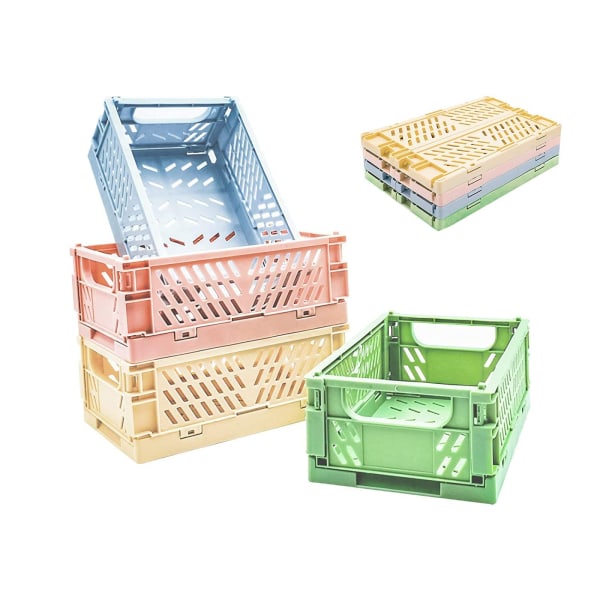 4 stk. Mini sammenklappelige skrivebordsbakker opbevaringsboks (5,9 x 3,8 x 2,2 tommer)