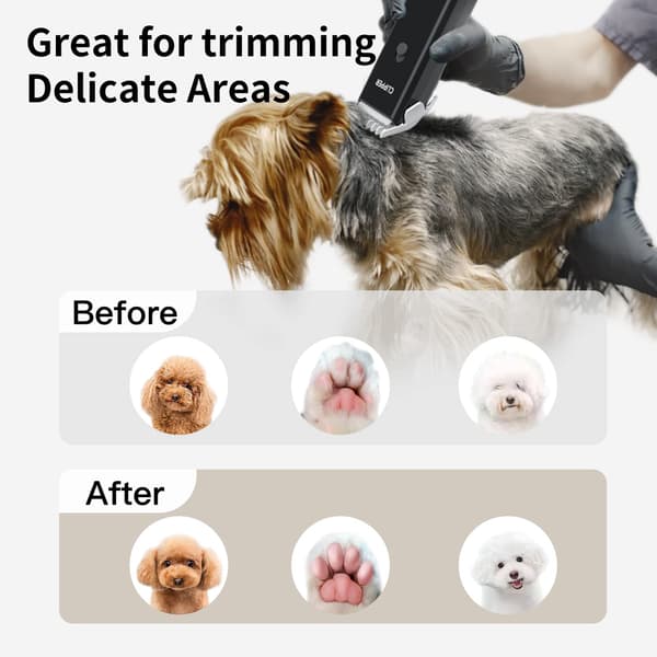 Hunde Grooming Kit Genopladelig Hund Professionel Clippers (Sort)