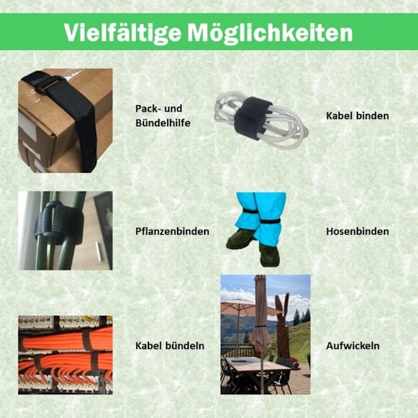 25 stk. 30 cm sorte velcrostropper med løkke, 20 mm brede, burrelukning, genanvendelig nylon kabelbinder