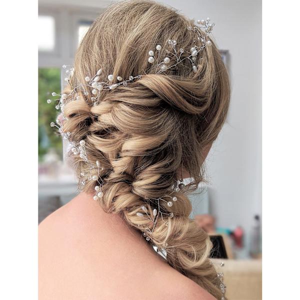 2 stk. brude hårranker krystaller bryllup hårpynt, krystaller hårbånd bryllup rhinestones hårranke bryllup hår tilbehør (50 cm, sølv)