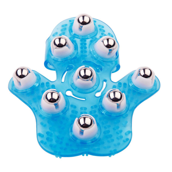 2st kroppsmassagehandske, palmformad massagerullboll (blå)