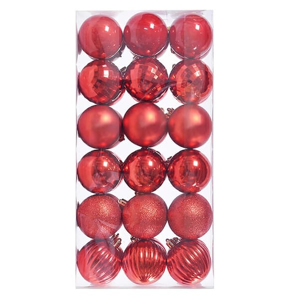 36 stk. Julekule Juletre Pynt Hjemmefest Dekor 3CM Red