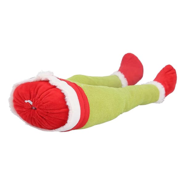Juldekoration för dörr, tomteben, fyllda ben för grön julgran