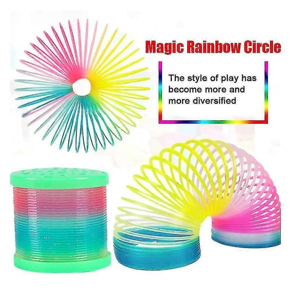 Selvlysende Gående Regnbue Fjeder Legetøj Børn Magi Lysende Slinky Regnbue