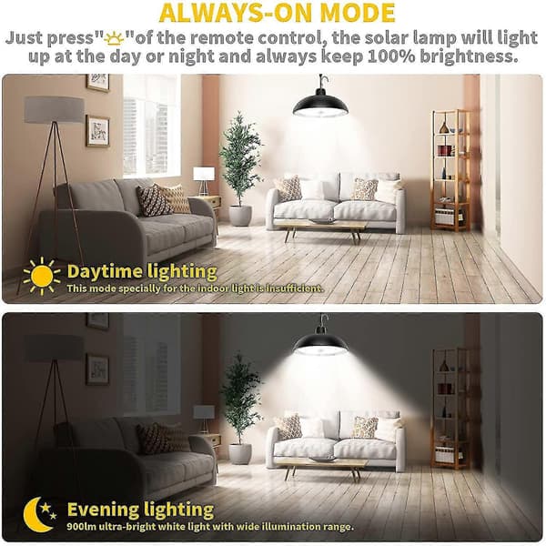 Solcellelampe utendørs, 78 LED 4 Modus Solcellelampe med bevegelsessensor, fjernkontroll, 360 justerbart solcellepanel, 3 lysstyrker, IP65 vanntett solcelle