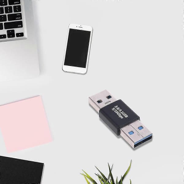 Usb 3.0 Han- og Hun-serie Aluminiumlegeringsadapter Sort 3 Stk