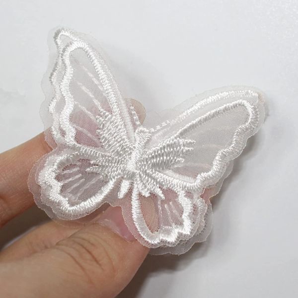 20 kpl perhosen ompelumerkki ompeluun DIY (valkoinen, 2,36 x 1,96 tuumaa)