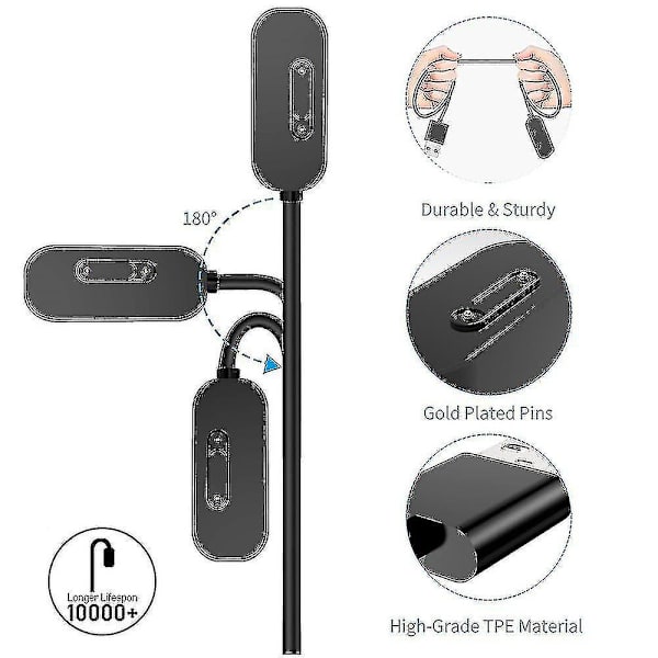 Usb-ladekabel for barnklokke Xplora X5 Play X5 X4 black