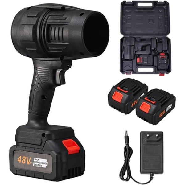 Turbo Jet Blåser, 190000 RPM Trådløs Løvblåser med 1 Batterihastighet 32000, Effekt 350W (24V) (kun ett batteri)