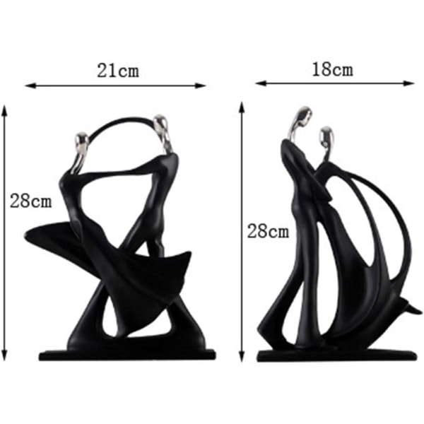 Moderne dansende par harpiks ornamenter (Type:414 Svart)