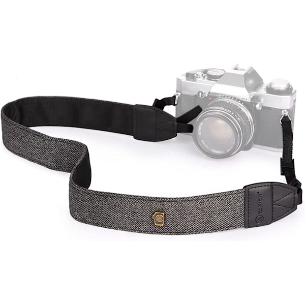 Kameravyön olka- ja kaulahihna kaikille DSLR-kameroille, valkoinen ja musta