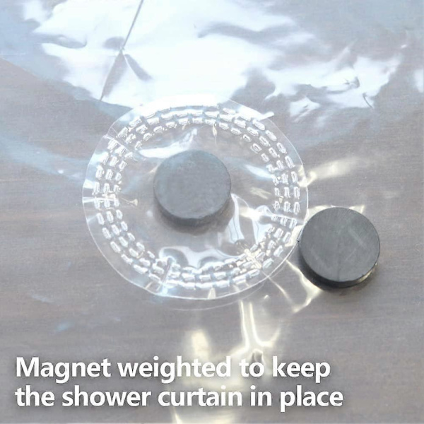 Duschdraperi, Klar Vattentät Plastduschdraperi med Magneter