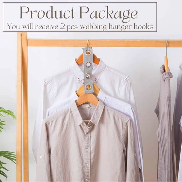 Klädhängare Connector Hooks Hanger 2-pack, Webbing Metal Ring Hanger Hook Connector, Extender Clips Cascading Connection
