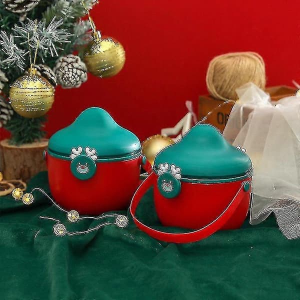 Jul Plast Presentförpackning Julklappsförpackning Julafton Äpple Presentförpackning Presentförpackning - Juldekorationer (1 st, Röd)