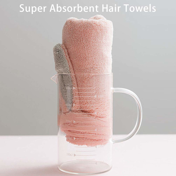 Superabsorberande snabb torkande hårhandduk för barn dotter 2-pack