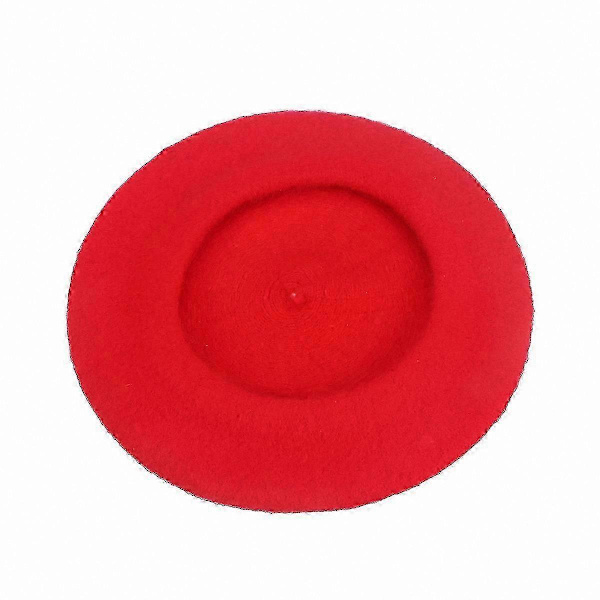 Flickors Vinter Basker Mössa Varm Enfärgad Beanies Höst Modeaccessoar Röd