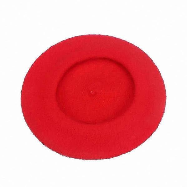 Pigers Vinter Beret Hue Varm Ensfarvet Beanie Efterår Mode Tilbehør Rød