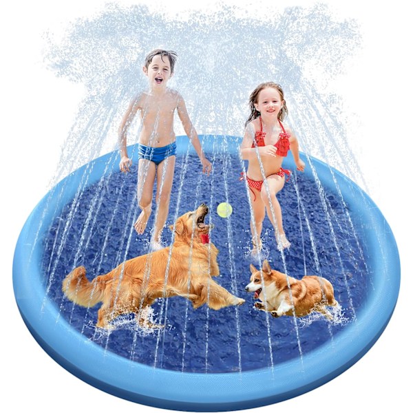 Hundpool, 67in/170CM halkfri stänkskydd för hundar barn 0,65mm förtjockad hållbar bärbar pool 170cm